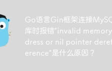 Go语言Gin框架连接MySQL数据库时报错“invalid memory address or nil pointer dereference”是什么原因？
