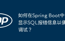 如何在Spring Boot中显示SQL报错信息以便调试？