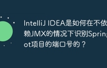 IntelliJ IDEA是如何在不依赖JMX的情况下识别Spring Boot项目的端口号的？