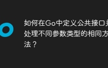 如何在Go中定义公共接口并处理不同参数类型的相同方法？