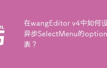 在wangEditor v4中如何设置异步SelectMenu的options列表？