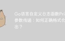 Go语言自定义日志函数Printf参数传递：如何正确格式化输出？
