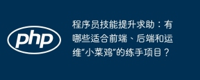 程序员技能提升求助：有哪些适合前端、后端和运维“小菜鸡”的练手项目？