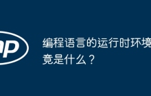 编程语言的运行时环境究竟是什么？