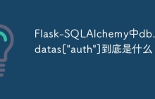 Flask-SQLAlchemy中db.metadatas["auth"]到底是什么？