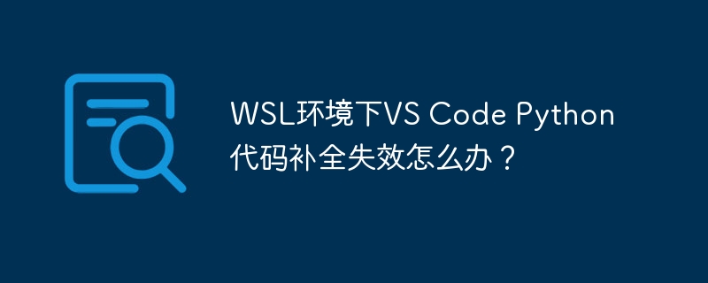 wsl环境下vs code python代码补全失效怎么办？