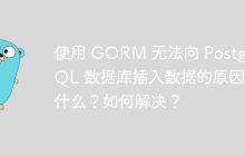 使用 GORM 无法向 PostgreSQL 数据库插入数据的原因是什么？如何解决？