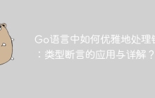Go语言中如何优雅地处理错误：类型断言的应用与详解？