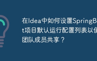 Bagaimana cara menetapkan senarai konfigurasi lalai projek springboot dalam idea untuk ahli pasukan untuk berkongsi?