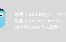 使用 RabbitMQ 时，为什么设置了 delivery_mode: 1 的消息仍会被写入磁盘？