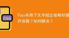 フレックスレイアウトの下のテキストは省略されていますが、コンテナは開かれていますか？それを解決する方法は？
