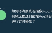 如何将海康威视摄像头SDK的视频流推送到前端Vue项目中进行实时播放？