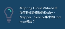 How to centralize the Entity, Mapper, and Service of the business module into the Common module in Spring Cloud Alibaba?