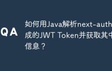 如何用Java解析next-auth生成的JWT Token并获取其中的信息？