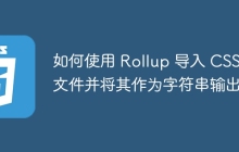 如何使用 Rollup 导入 CSS 文件并将其作为字符串输出？