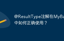 @ResultType注解在MyBatis中如何正确使用？