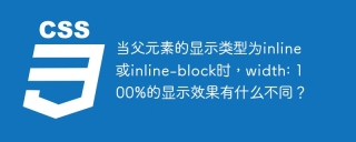 What is the difference between width: 100% display effect when the display type of the parent element is inline or inline-block?