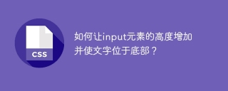 如何让input元素的高度增加并使文字位于底部？