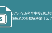 SVG Path命令中的a和z如何使用及其参数解释是什么？