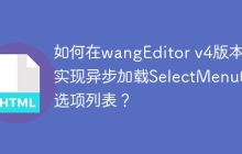如何在wangEditor v4版本中实现异步加载SelectMenu的选项列表？