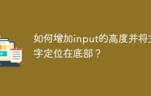 如何增加input的高度并将文字定位在底部？
