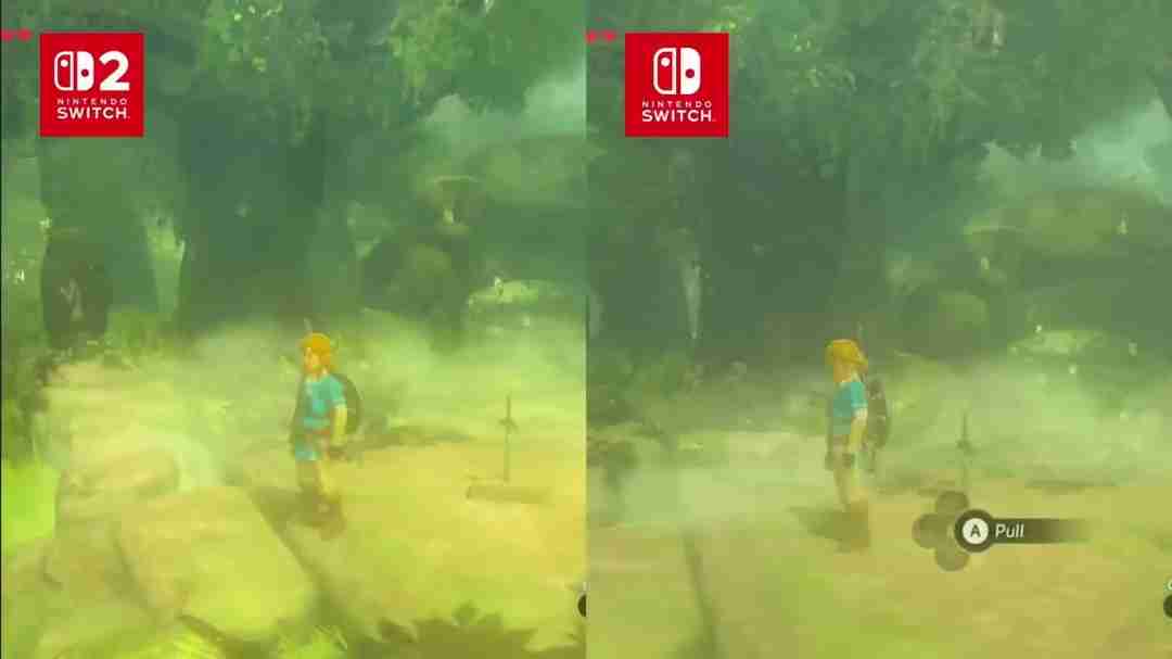 要买升级包吗?《塞尔达传说》Switch 2和1画质对比