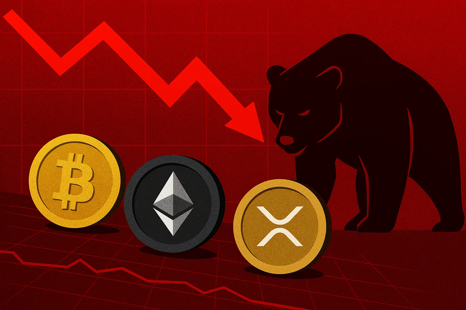 Crypto market declines: Bitcoin and Ethereum hit multiple month lows