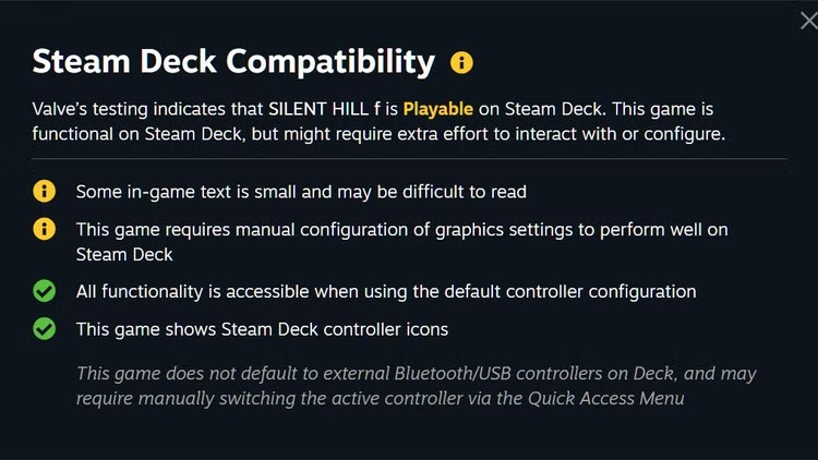 掌机畅玩！《寂静岭f》通过SteamDeck认证