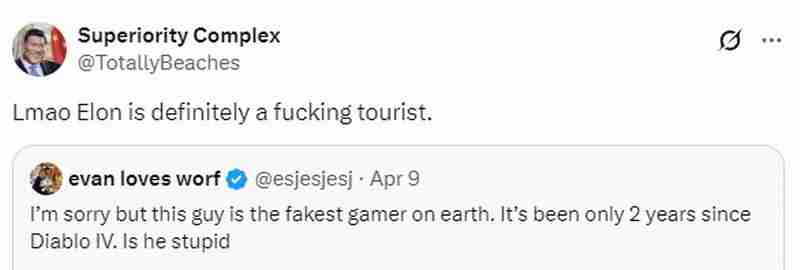 马斯克询问《暗黑破坏神5》 又被玩家们群嘲!