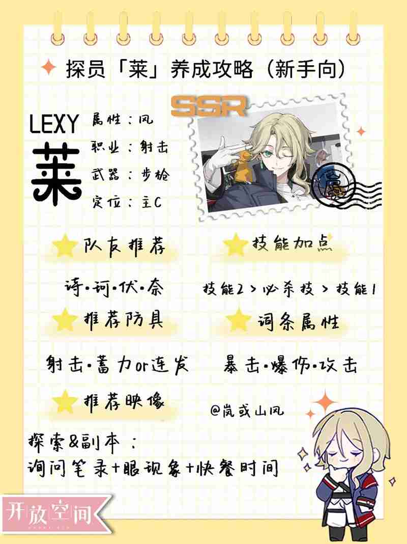 开放空间探员莱培养攻略指南