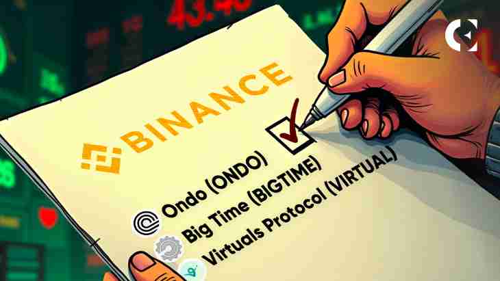 Ondo,Bigtime和Virtual现在可用于Binance的现货交易