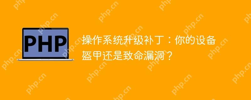 操作系统升级补丁：你的设备盔甲还是致命漏洞？