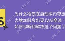 为什么程序在启动或内存压力增加时会出现JVM崩溃，并如何诊断和解决这个问题？