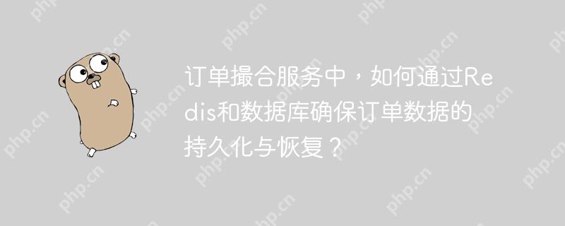 订单撮合服务中,如何通过redis和数据库确保订单数据的持久化与恢复?