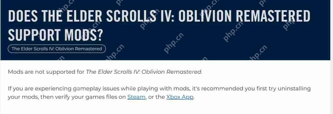 《上古卷轴4:湮灭重制版》官方称不支持MOD 但N网已有大量MOD出现