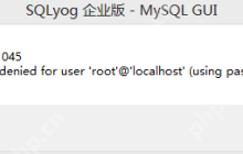 sqlyog连接mysql错误码1045