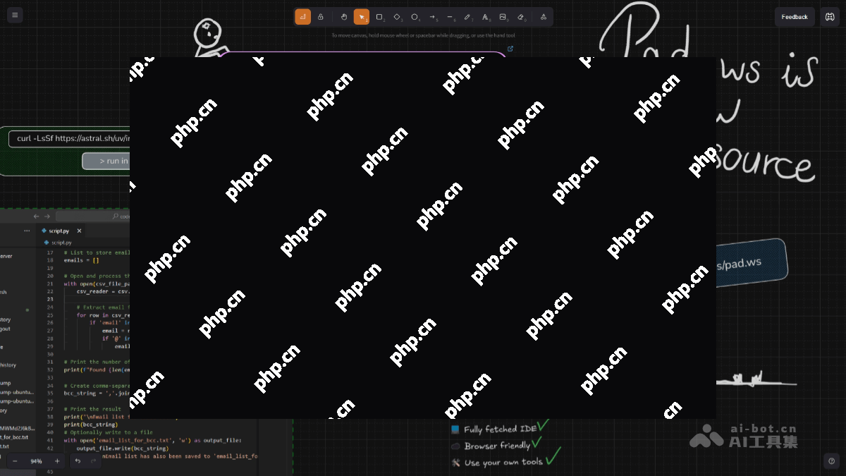 Pad.ws— 在线AI开发工具，白板功能与代码编辑器深度结合