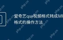 爱奇艺qsv视频格式转成MP4格式的操作方法