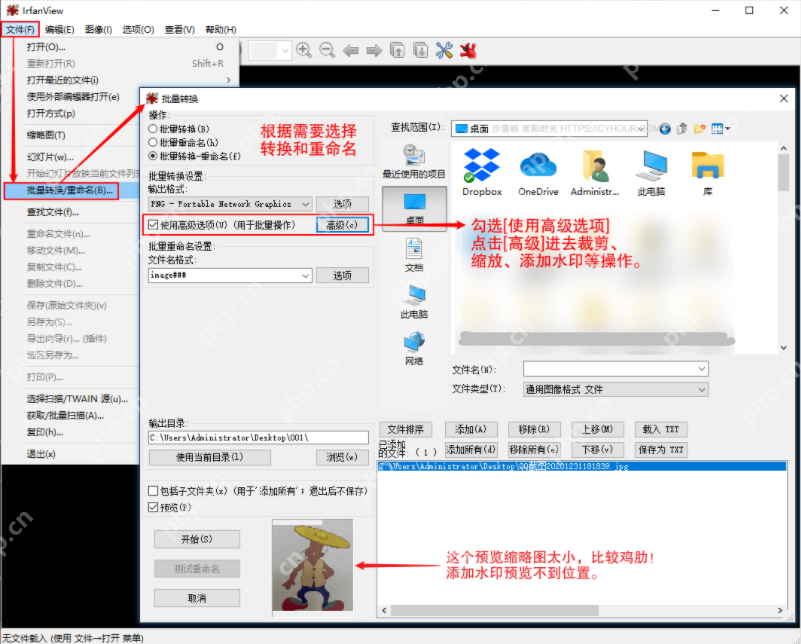 irfanview怎么批量裁剪截图？