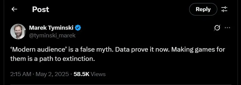 《堕落之主》CEO：为“现代玩家”开发游戏等于自掘坟墓