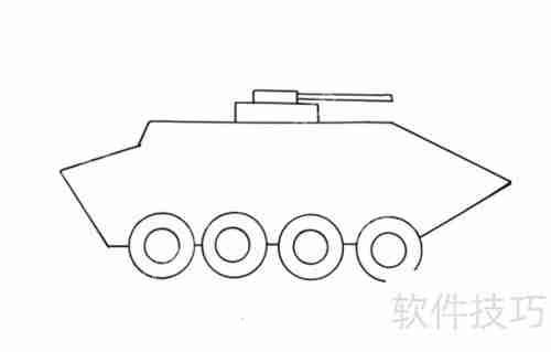 特警战车简笔画：硬核机甲风格