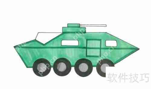 特警战车简笔画：硬核机甲风格