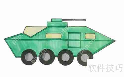 特警战车简笔画：硬核机甲风格