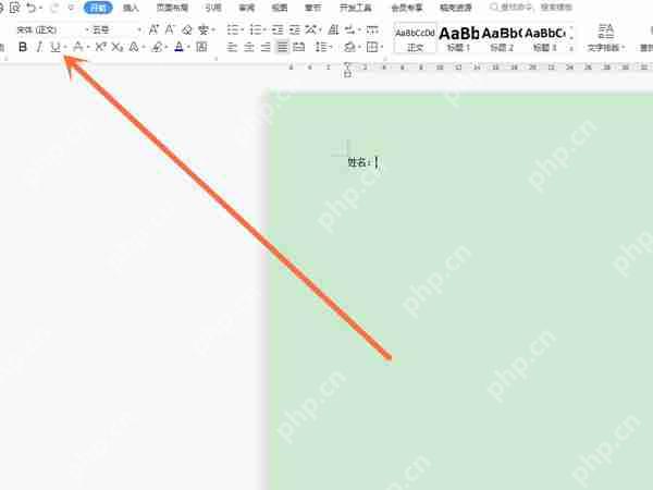 wps空白下划线怎么添加