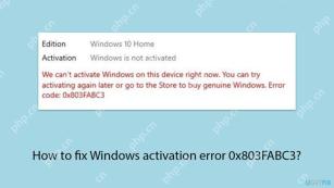 Windows 활성화 오류 0x803FABC3을 수정하는 방법?