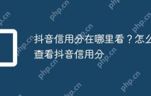 抖音信用分在哪里看？怎么查看抖音信用分