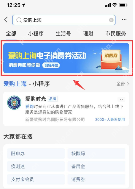 支付宝爱购上海电子消费券怎么领取