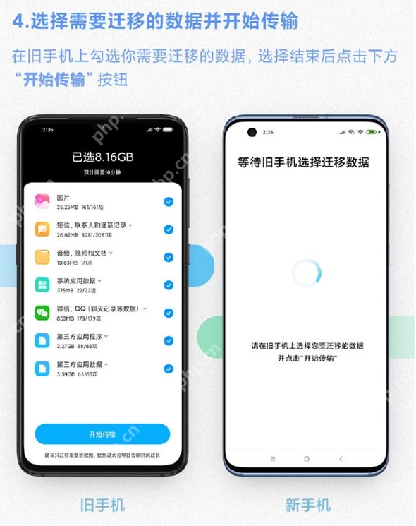 关于小米换机功能的使用介绍，请看官方说明