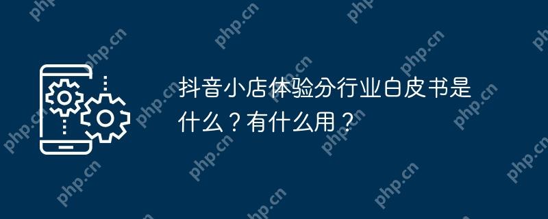 抖音小店体验分行业白皮书是什么？有什么用？