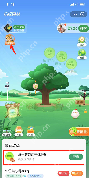 蚂蚁森林虎虎保护罩怎么获得